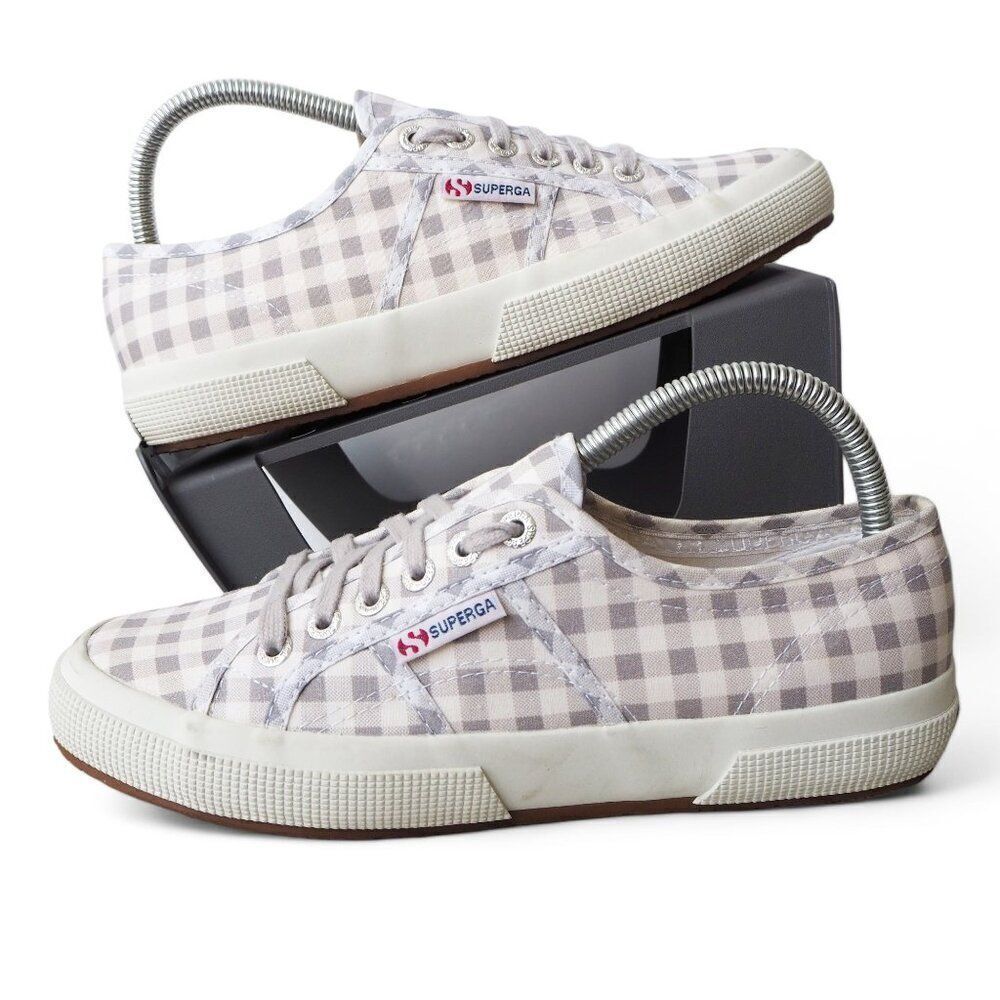 Superga 2750 Gingham Checkerboard Sneaker Grey / White S00CV40‎ Women's 8.5